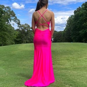 La Femme Pink Prom Dress